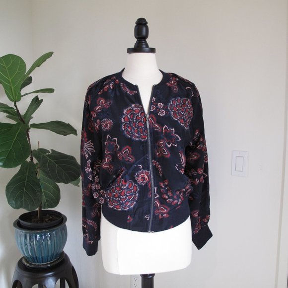 Cotton On Jackets & Coats Cotton On Navy Floral Print Bomber Jacket